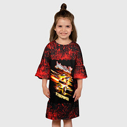 Платье клеш для девочки JUDAS PRIEST rock, цвет: 3D-принт — фото 2