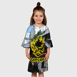 Платье клеш для девочки SAMURAI & CYBERPUNK 2077, цвет: 3D-принт — фото 2