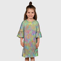 Платье клеш для девочки Цветные лепестки, цвет: 3D-принт — фото 2