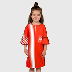 Платье клеш для девочки Сборная Дании, цвет: 3D-принт — фото 2