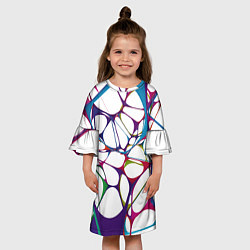 Платье клеш для девочки Нейроны, цвет: 3D-принт — фото 2