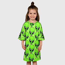 Платье клеш для девочки Инопланетяне, цвет: 3D-принт — фото 2