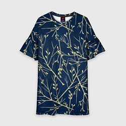 Платье клеш для девочки Осенние ветки, цвет: 3D-принт