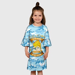 Платье клеш для девочки Fishing Planet, цвет: 3D-принт — фото 2