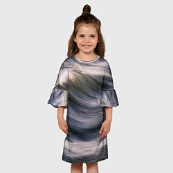 Платье клеш для девочки Море волнуется, цвет: 3D-принт — фото 2
