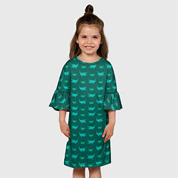 Платье клеш для девочки Крокодилы, цвет: 3D-принт — фото 2