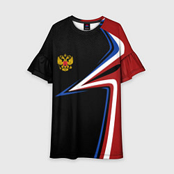 Платье клеш для девочки РОССИЯ RUSSIA UNIFORM, цвет: 3D-принт