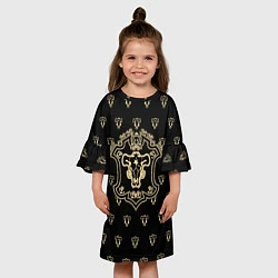 Платье клеш для девочки Черные быки Чёрный клевер, цвет: 3D-принт — фото 2