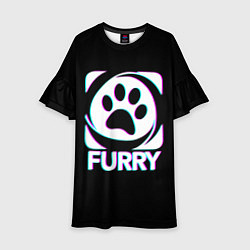 Платье клеш для девочки Furry, цвет: 3D-принт