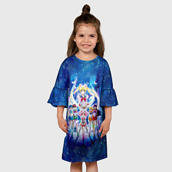 Платье клеш для девочки Вечная Сейлор Мун Netflix 2021, цвет: 3D-принт — фото 2