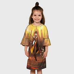 Платье клеш для девочки GENSHIN INPACT, Zhong li, цвет: 3D-принт — фото 2