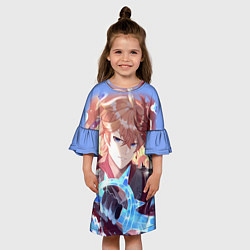 Платье клеш для девочки ТАРТАЛЬЯ ГЕНШИН ИМПАКТ, цвет: 3D-принт — фото 2