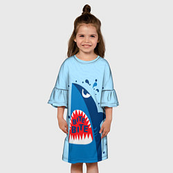 Платье клеш для девочки Акула bite, цвет: 3D-принт — фото 2