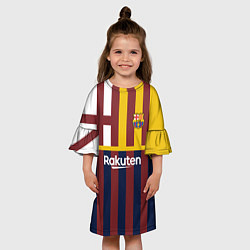 Платье клеш для девочки BARCELONA FC БАРСЕЛОНА ФК BARCA, цвет: 3D-принт — фото 2