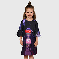 Платье клеш для девочки SENPAI НЕЗУКО DEMON SLAYER, цвет: 3D-принт — фото 2
