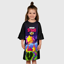 Платье клеш для девочки Сенди Спайк бравл, цвет: 3D-принт — фото 2