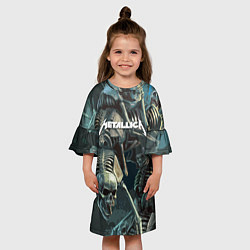 Платье клеш для девочки Metallica Metal Skull, цвет: 3D-принт — фото 2