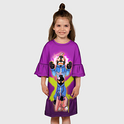 Платье клеш для девочки Whitty граффити, цвет: 3D-принт — фото 2