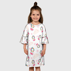 Платье клеш для девочки Радужные Единороги, цвет: 3D-принт — фото 2