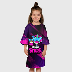 Платье клеш для девочки Плохиш Базз Buzz Brawl Stars, цвет: 3D-принт — фото 2