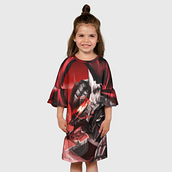 Платье клеш для девочки БЕРСЕРК с двух сторон, цвет: 3D-принт — фото 2