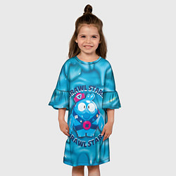 Платье клеш для девочки Скуик и слизь, цвет: 3D-принт — фото 2