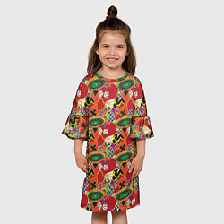 Платье клеш для девочки Казино, цвет: 3D-принт — фото 2