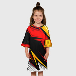 Платье клеш для девочки КРАСНО-ЖЕЛТЫЙ СПОРТ SPORT, цвет: 3D-принт — фото 2