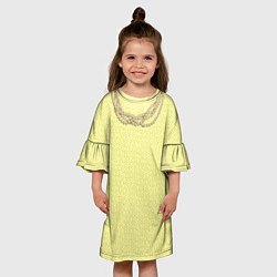 Платье клеш для девочки Желтые кружева, цвет: 3D-принт — фото 2
