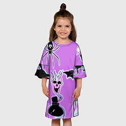 Платье клеш для девочки Зелье смерти,паук-Holographica, цвет: 3D-принт — фото 2