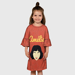 Платье клеш для девочки Амели фильм, цвет: 3D-принт — фото 2