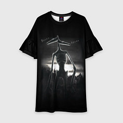 Платье клеш для девочки СИРЕНОГОЛОВЫЙ рисунок, цвет: 3D-принт