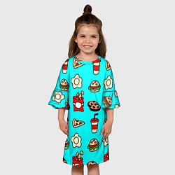 Платье клеш для девочки Вкусняхи из Макдака!, цвет: 3D-принт — фото 2