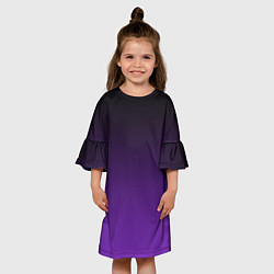 Платье клеш для девочки Ночной градиент Фиолетовый, цвет: 3D-принт — фото 2