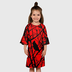 Платье клеш для девочки Хоррор Мрачный лес, цвет: 3D-принт — фото 2