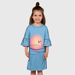 Платье клеш для девочки Солнечный шар, цвет: 3D-принт — фото 2