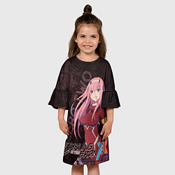 Платье клеш для девочки Zero Two Любимый во Франксе, цвет: 3D-принт — фото 2