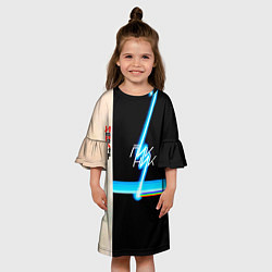 Платье клеш для девочки ИЕРОГЛИФ группа Пикник, цвет: 3D-принт — фото 2