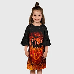 Платье клеш для девочки Ария в огне, цвет: 3D-принт — фото 2