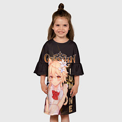 Платье клеш для девочки Люмин Genshin Impact, цвет: 3D-принт — фото 2