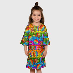 Платье клеш для девочки POP IT SMILE ПОП ИТ ПУПЫРКА, цвет: 3D-принт — фото 2