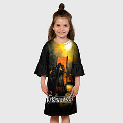 Платье клеш для девочки Кукрыниксы - Артист, цвет: 3D-принт — фото 2