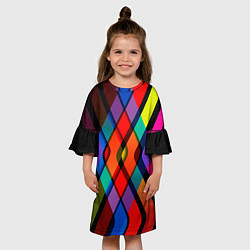 Платье клеш для девочки Симметрия красок, цвет: 3D-принт — фото 2