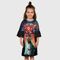Платье клеш для девочки Cyberpunk girl, цвет: 3D-принт — фото 2