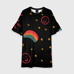 Платье клеш для девочки Мрачное детство, цвет: 3D-принт