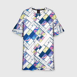 Платье клеш для девочки Этнический узор пэчворк, цвет: 3D-принт