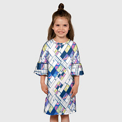 Платье клеш для девочки Этнический узор пэчворк, цвет: 3D-принт — фото 2