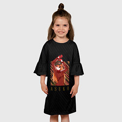 Платье клеш для девочки Аска Евангелион, цвет: 3D-принт — фото 2