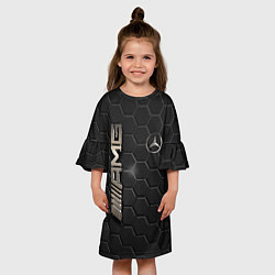 Платье клеш для девочки MERCEDES LOGO BRONZE, цвет: 3D-принт — фото 2