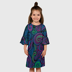 Платье клеш для девочки Сказочный лес, цвет: 3D-принт — фото 2